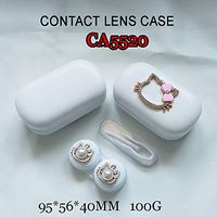 CA5520 Pearl CAT Deco PU Iron Contact Lens CASE