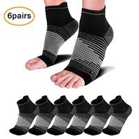Plantar Fasciitis Compression Socks(6 Pairs), Compression Foot Sleeve for Ankle/Heel Foot Support, Increase Blood Circulation, Relieve Arch Pain, Reduce Foot Swelling, Black XL