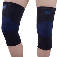 Athletec Sport Bamboo Charcoal Knee Compression Sleeve for Knee Pain, Joint Pain, Arthritis Relief, Meniscus Tear and Support for Running, Walking, Workout, Recovery - Size Large in Black (Pair)