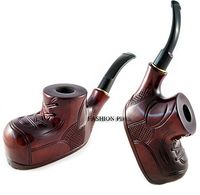 Exclusive Design Poker"Boot" Wooden Tobacco Smoking Pipe. Hand Carved and Pouch Gift