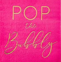 Juvale Pop The Bubbly Bachelorette Paper Party Cocktail Napkins (50 Pack)