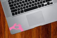 Yadda-Yadda Design Co. Heart Hands - Trackpad/Keyboard - Vinyl Decal (Color Variations Available) (Pink)