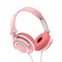 SUNNZO Kids Headphones with 85dB Volume for Limited Hearing Protection,Made of Food Grade Material,BPA-Free,Tangle-Free Cord, Wired On-Ear Headphones for Children,Toddler,Baby (Pink-for Girls)