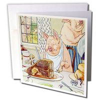 3dRose Dinner AT The Pig House - Greeting Cards, 6 x 6 inches, set of 6 (gc_38414_1)