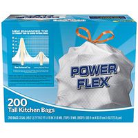 Members Mark Power Flex Tall Kitchen Simple Fit Drawstring Bags, 13 Gallon, 200 Count