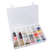 Plastic Jewelry Box Storage Organizer Container with Adjustable Dividers 36 Grids White