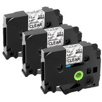 12mm 0.47 Inch TZ Tape Replace TZ-131 TZe-131 Black on Clear Laminated P-Touch Tape Compatible with Brother P-Touch, PTH110, PTD210 PTD400AD, D600, PT-P700, PT-P710BT, 1890C, Label Maker, 3-Pack