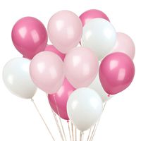 KADBANER Latex Balloon 100 pcs 12 inch ： White and Light Pink and Rose red Latex Balloons