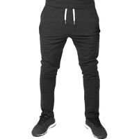 Men Drawstring Pants Sportswear Casual -Elastic Fitness Workout Running [ Gym Trousers ] (Black, M)