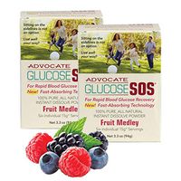 Glucose SOS - Glucose Powder for Low Blood Sugar, Instant Dissolve, Fast Absorbing, All Natural Dextrose (2 Pack, Fruit Medley)