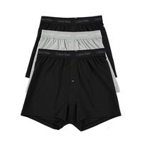 Calvin Klein Men's Cotton Classics 3 Pack Knit Boxers, Black/Black/Grey Heather, Large