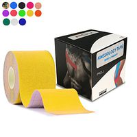 Kinesiology Theraeputic Tape Physio for Athletic Sports Recovery Pain Relieve Strong Adhesion Waterproof Original Cotton Uncut 2 Inch x 16.4 Feet (Yellow)
