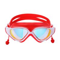 Advanced Silicone Swim Goggles, Swimming Goggles Waterproof Anti-Fog UV Protection,No Leaking Wide View Hypoallergenic Silicone Pad Goggles for Adult Women Men Youth Kids, Red