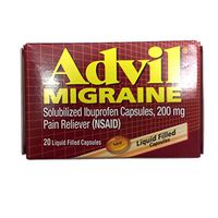 Advil Migraine Pain Reliever, Solubilized Ibuprofen 200mg, 20 Count, Liquid Filled Capsules, Powerful Migraine Relief
