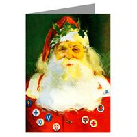 Vintage Jolly Ole Saint Nick Santa wishing you Happy Holidays, Victorian Note Cards Boxed Set