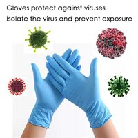 SADUORHAPPY 50 Pairs Comfortable Disposable Mechanic Nitrile Gloves Exam Gloves Protective Gloves Blue
