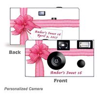 5 Beautiful Pink Ribbon Disposable Cameras, can be Personalized, Wedding, Party