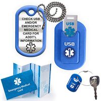Medical Alert INFORMER LITE USB Dog Tag - Blue