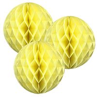 Just Artifacts Tissue Paper Honeycomb Ball (Set of 3, 4inch, Banana Yellow) - Click for More Colors & Sizes!