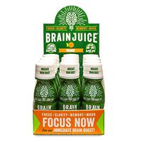 BrainJuice Brain Booster Shot, Orange| Liquid Drink Supplement for Improved Energy, Memory, Focus, Clarity & Mood, Gluten-Free, Non-GMO | 2.5 fl oz, 12 Count