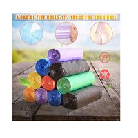 MOVEmen 5 Rolls Disposable Garbage Bag Trash Bags Garbage Bags Small Colored for Home Bathroom Bedroom Toilet Office Biodegradable Trash Bags,Environmental Garbage Bags (Blue)