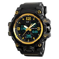 Multifunctional Fashion Waterproof Electronic Watch,Mens Digital Sports Watch, Males Waterproof Electronic Military Army Watches Cool Fashion Large Analogue Durable Wristwatch (Color : Yellow)