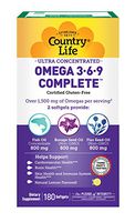 Country Life - Ultra Concentrated Omega 3-6-9 Complete - 180 Softgels