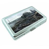Washington DC USA Monuments S8 Silver Cigarette Case Metal Wallet Id Holder 4" X 2.75" RFID Protection