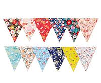 WallyE Mint Floral Printed Vintage Tea Party Supplies Wildflower Floral Pennant Banner