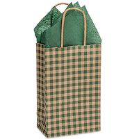 NW Hunter Gingham Paper Shopping Bags - Rose Size - 5 1/2 x 3 1/4 x 8 3/8in. - 250 Pack
