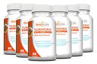 Turmeric Curcumin with BioPerine Natural Anti-Inflammatory, Increased Anti-oxidant Capacity. Non-GMO | Vegan Capsules | 6-Month Supply (Pack of 6)