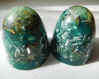 2 Transparent Green Power Dome Tower Busters Crystal Orgone Generator Energy Accumulator 7.83Hz/432Hz/528Hz/Advance Harmonics Many Beautiful Ingredients and Colors!! (Transparent Green)