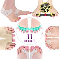 Orthopedic Bunion Corrector & Bunion Relief Elastic Sleeve Protectors-Gel Separators Spacer Spreader-Hammertoe Straightener Turf Big Toe Brace Splint-Ball Stretcher Heel Cushion Inserts for Women M-L