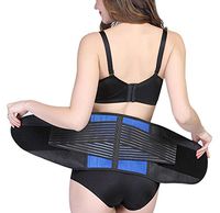 Waist Trimmer Ab Belt- Weight Loss- Abdominal Muscle & Back Supporter-for Lower Back Pain Relief Exercise Size L Black and Blue