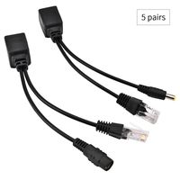 5 Pairs 12V PoE Splitter Kit,DC Power Adaptor Connector,Power Over Ethernet Adapter for Network Power Camera