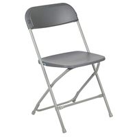 Flash Furniture HERCULES Series Gray Plastic Folding Chairs | Set of 2 Lightweight Folding Chairs