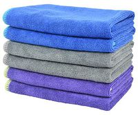 SINLAND All-purpose Microfiber Cleaning Cloths Wiping Highly Absorbent & Lint Free Dusting Rags for Home and Kitchen 12Inchx12Inch 6 Pack