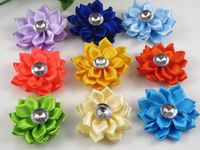 20pcs Satin The Ribbon Flowers with The Appliques Craft DIY Wedding Mix Upick (Mix)