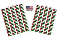 Made in USA! 100 Country Flag 1.5" x 1" Self Adhesive World Flag Scrapbook Stickers, Two Sheets of 50, 100 International Sticker Decal Flags Total (Jordan)