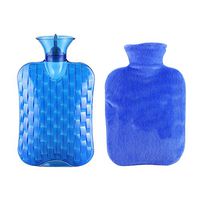 Classic Rubber Transparent Hot Water Bottle 2 Liter with Cover for Pain Relief Cold Therapy #41