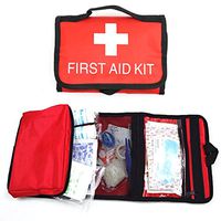 CC-US First Aid Kit in Red Bag with Reflective Strip(38 Pieces)for emergency and survival situations.Ideal for the Car,Camping,Hiking,Travel,Office,Sports,Hunting,Home