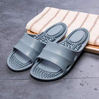 ADAHX Acupressure Massage Slippers, PVC Therapeutic Reflexology Sandals for Foot Acupoint Massage Shiatsu Arch Pain Relief Couple Slippers, Fit Men/Women,Gray,42/43