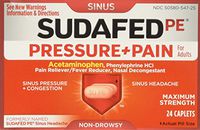 Sudafed Pressure and Pain Caplets for Adults, 24 Count,Pack of 2