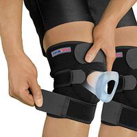 Knee Support Brace & Patella Protect Stabilizer Non Slip Comfortable Built-in natural soft silicone Adjustable Knee Brace Apply to Men & Women (Black, 2 pack)