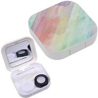 Portable Contact Lens Case Box Travel Kit Mirror + Bottle + Tweezers Container Holder [ Aquarelle Painting ]