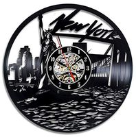 G Creative Vinyl Record Wall Clock Record Quartz Clock Wall Art Clock Retro Nostalgic Home Decoration Wall Clocks (Color : Black, Size : 12 inch) Carl Artbay Beautifully Decorated Clocks