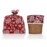 Twofer Reusable Red Toile Gift Wrap Bags by Designerliners. 8-Pack. Gift Wrap for You – Then Home Décor for Recipient. 21” x 24”. Twist Ties Included.