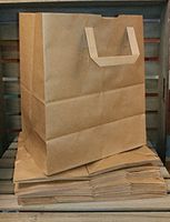 25 count Paper Retail Grocery Bags Kraft with Handles 12x7x14 by AJM