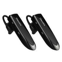 Glazata Wireless Bluetooth Headset with Long Standby 28-Hrs Playtime and Noise Cancelling Mic, in-Ear Bluetooth Earpiece Handsfree for iPhone Samsung Cell Phone, Driver/Trucker (Black 2-Pack)