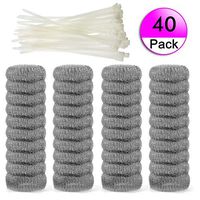 40 Pieces Lint Traps Stainless Steel (Never Rust) Washing Machine Lint Snare Traps, Washer Hose Lint Traps with 40 pcs Cable Ties